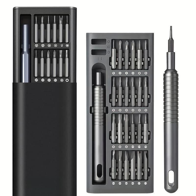 Set di Cacciaviti di Precisione Magnetici 25 in 1 con Design Girevole, Kit di Smontaggio per Riparazione di iPhone, Laptop, Fotocamere, Occhiali ed Elettronica