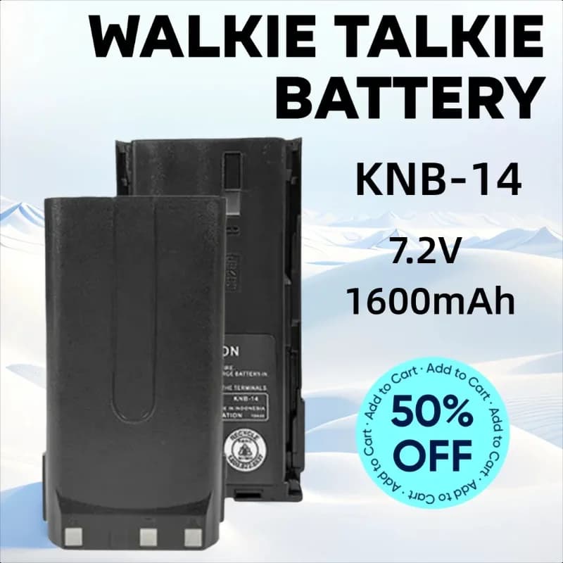 7.2V 1600mAh KNB-14 per Kenwood TK378 TK3107 Walkie Talkie Batteria ricaricabile agli ioni di litio