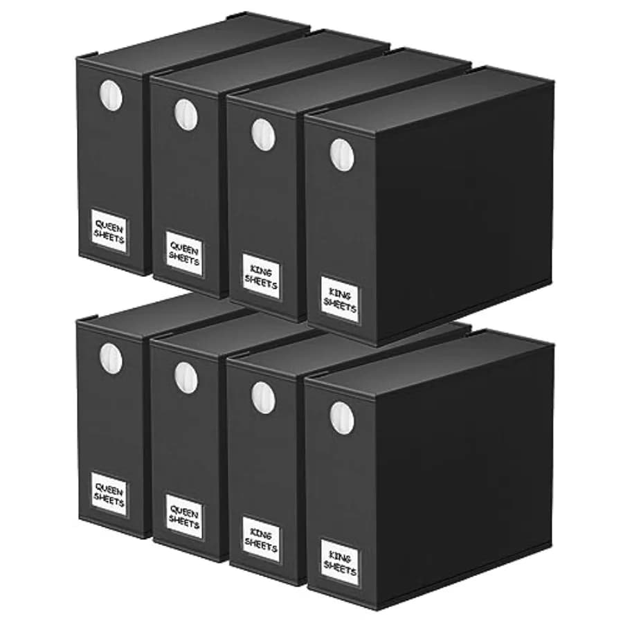 Organizzatori e Contenitori per Lenzuola, Organizzatore Pieghevole per Armadio dei Biancheri, Porta Set di Lenzuola con Finestra, XL Queen e King