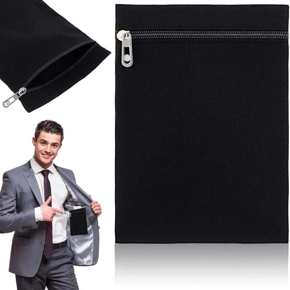 High Quality with Zipper Sew-in Side Hidden Pocket Polyester Solid Color Inside Security Pocket Durable Travel Wallet Pouch