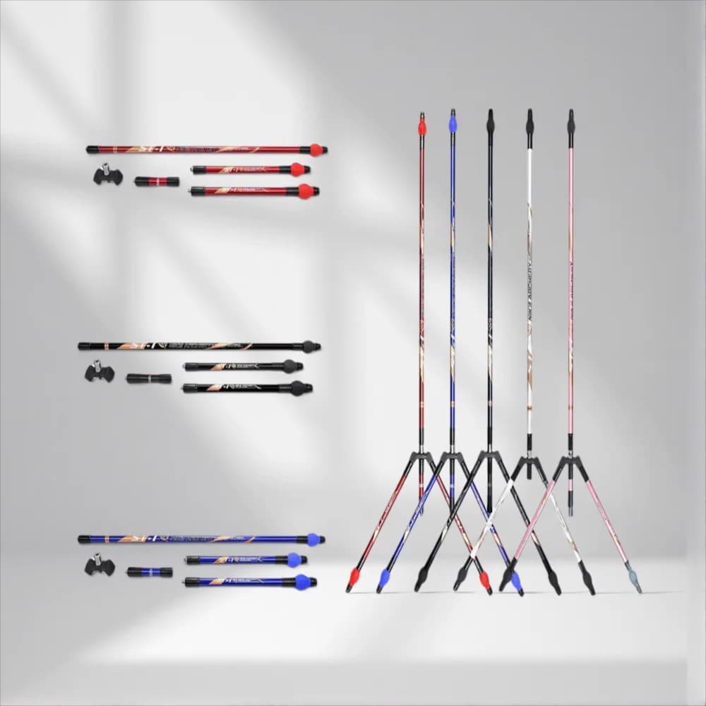 Set Stabilizzatore per Arco NIKA ST-1 in Fibra di Carbonio, Barra di Bilanciamento 30/12/5 Pollici, Staccabile 35 ° Barra a V per Attrezzatura da Tiro con l'Arco