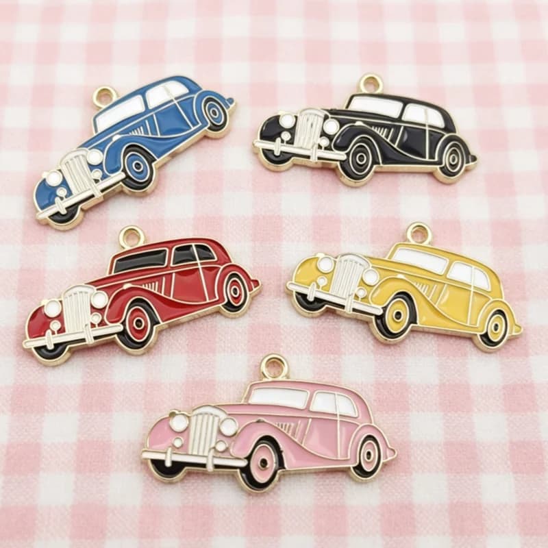 10pcs Car Pendant DIY Jewelry Accessories Alloy Drip Oil Pendant Keychain Earring Pendant