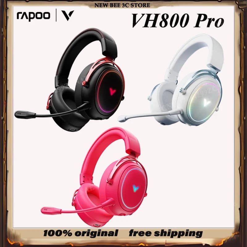 Sales Rapoo VH800Pro Wireless Gaming Headset Four Modes 7 1 Surround Sound Esports Fps Multi 280g Lightweight Headphones Gift