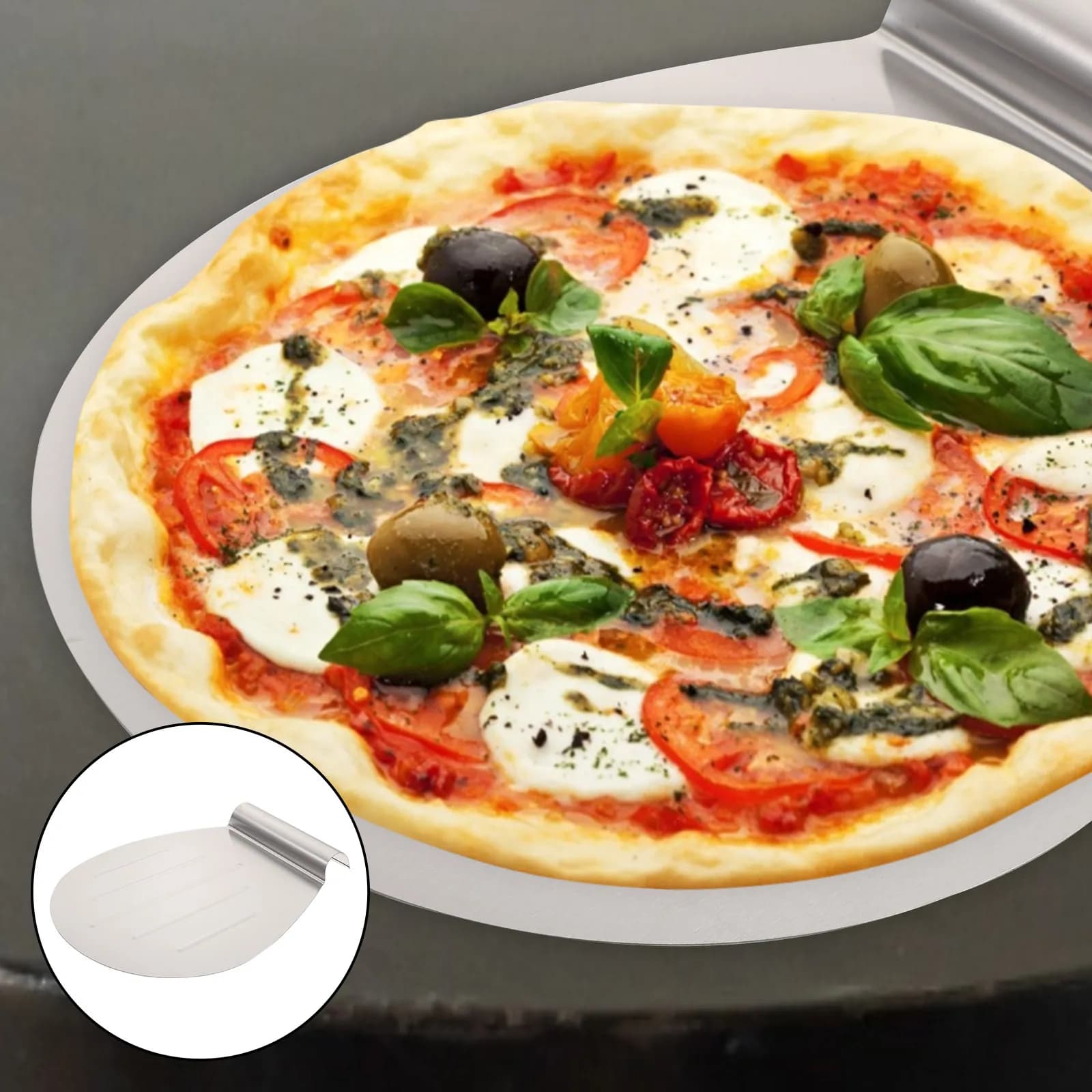 Set di 4 Palette per Trasferimento Torte e Pizza in Acciaio Inox, Utensile da Cucina con Manico Ergonomico Antiscivolo, Essenziale per la Cottura