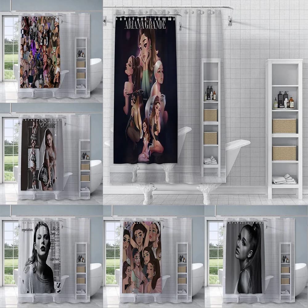 Tenda da bagno Celebrity Collage - Decorazione da bagno impermeabile e antimuffa di alta qualità per gli appassionati di cultura pop