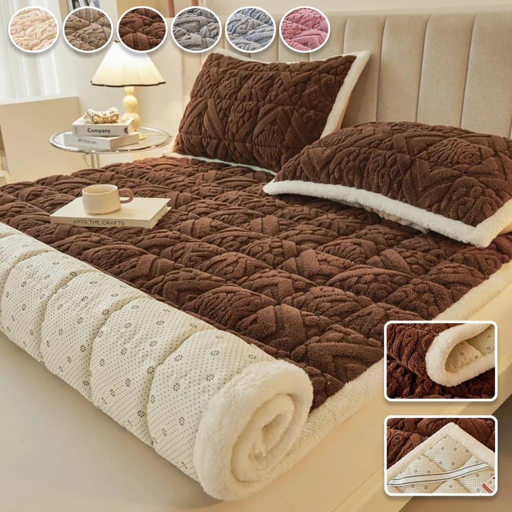 Thick fleece mattress cover, warm milk velvet bed cover, for solid colour cover, available in various sizes