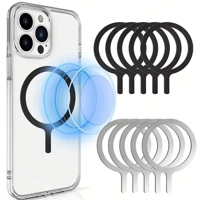 Anelli Metallici Universali Adesivi per Caricabatterie Wireless Magnetico Magsafe per iPhone Samsung Xiaomi, Piastra in Ferro per Caricabatterie Auto