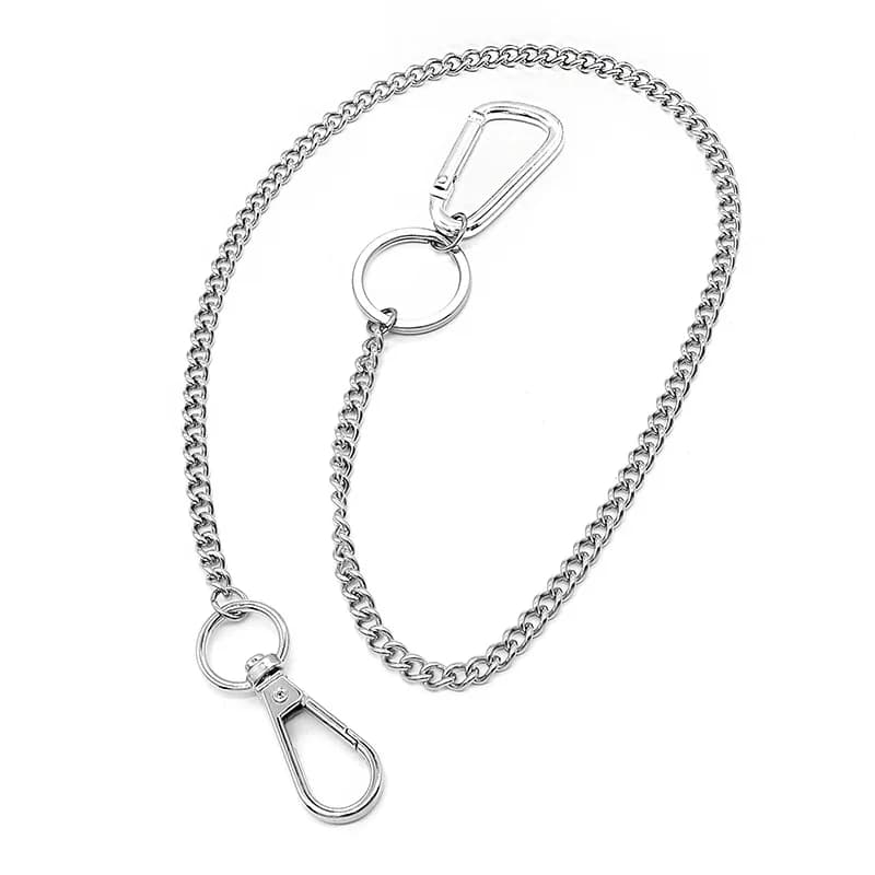 Catena da Cintura Lunga 45cm in Acciaio Inox, Stile Punk Hip-hop, Catena per Pantaloni da Uomo, Regalo Punk, Portachiavi in Metallo per Jeans