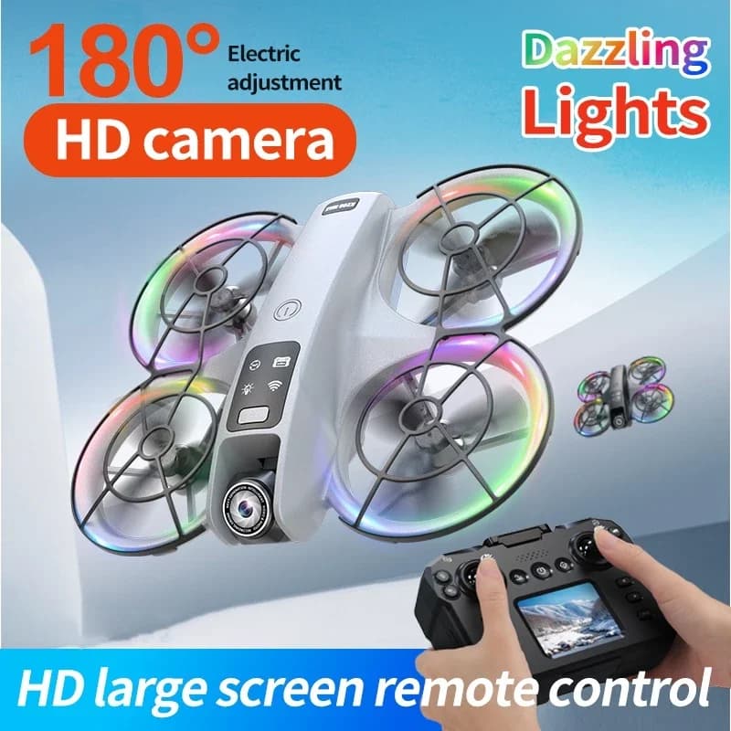Drone con Grande Schermo, Motore Brushless, Flusso Ottico, WIFI FPV, Drone RC 8K con Illuminazione, Protezione Completa, Schermo da 5,9 Pollici, Quadricottero con Telecomando