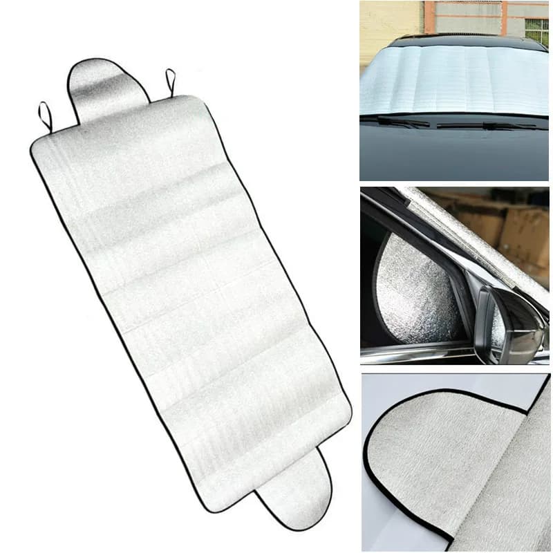 Copertura per auto in stile auto Copertura per parabrezza Isolamento termico Parasole Neve Gelo Scudo per ghiaccio Protezione antipolvere Inverno universale 150 X 70 cm
