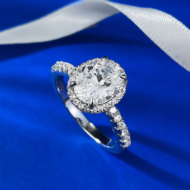 Anello in Argento Sterling S925 con Moissanite Simile al Diamante per Donne, Regalo di Anniversario, Gioiello Raffinato per Compleanno