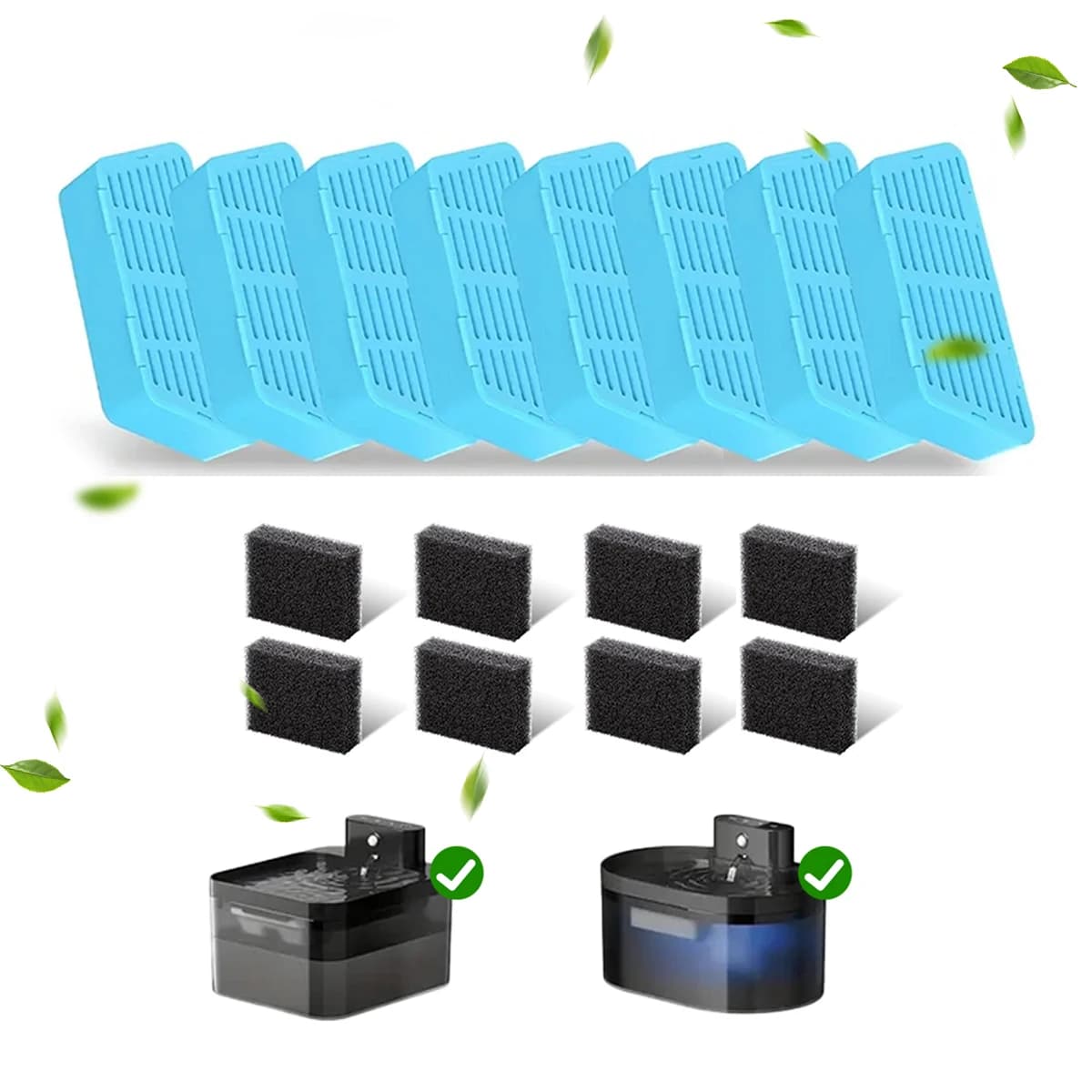 8/16/24Set of Cat Wireless Smart Water Dispenser Replacement Filters Pet Drinking Water Accessories Activated Carbon Filter