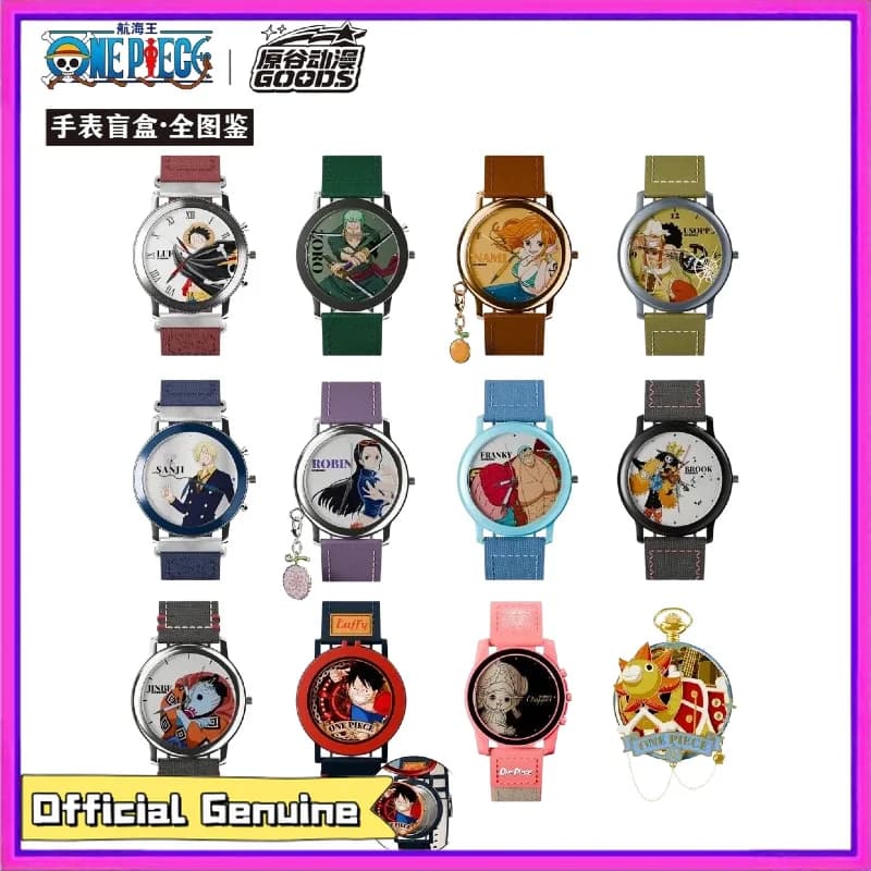One Piece Watch Blind Box Original Collectible Luffy Zoro Nami Robin Sanji Usopp Franky Brook Jinbe Anime Merch Mystery Toy Gift