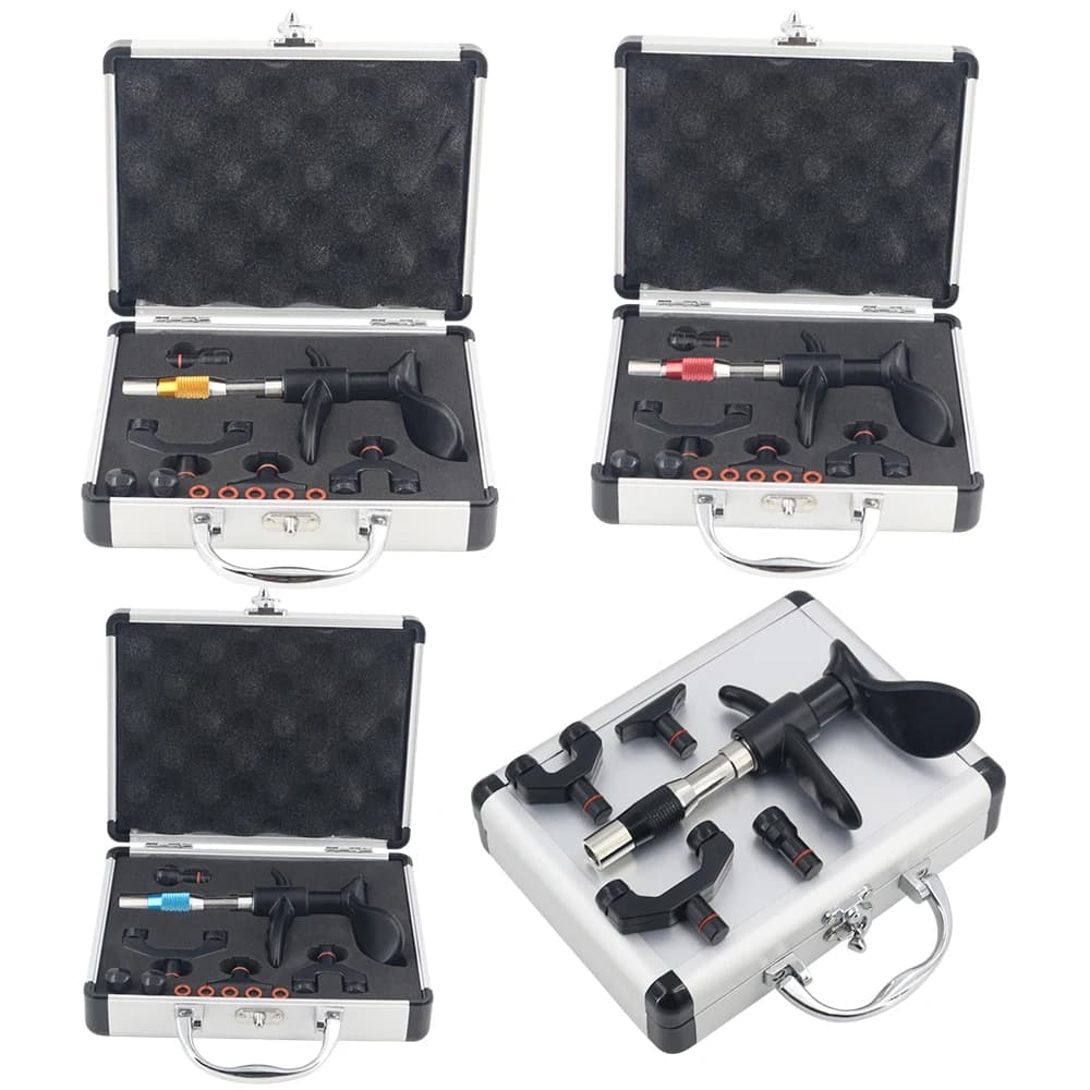 Manual Chiropractic Adjustment Tool 10 Levels 4 Heads Spinal Massage Corrector Body Relaxation Gun for Chiropractic Correction