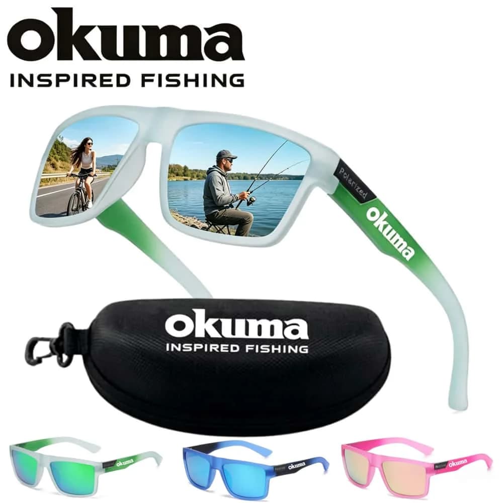 creative fashion color blocking okuma Polarized Sunglasses Men Women Outdoor Hunting Fishing Driving Bicycle UV400 glasses
