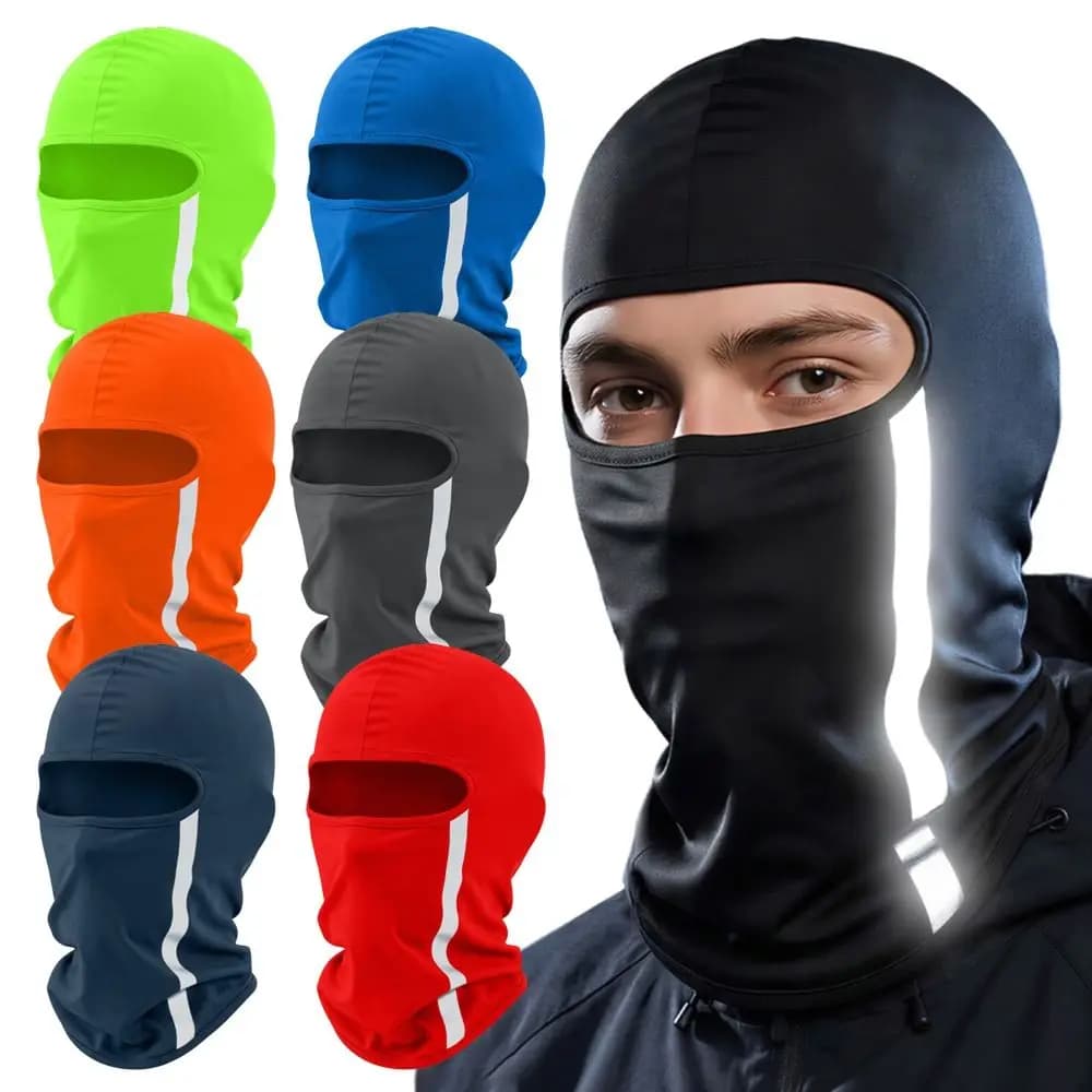 Fashion Reflective Balaclava Face Mask Quick Dry Breathable Full Face Mask Ice Silk Sun Protection Neck Cover Riding Cycling