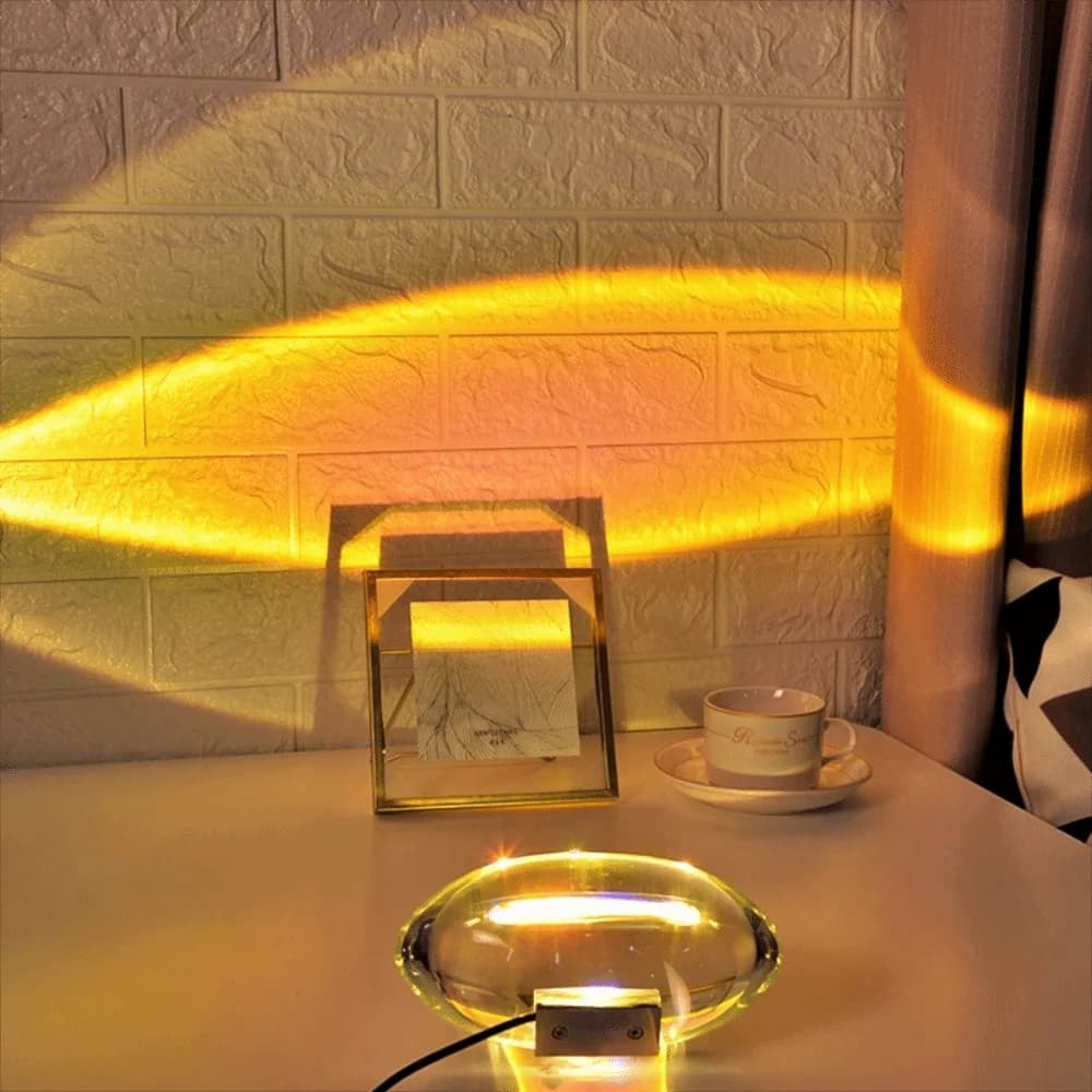 Lampada da scrivania in cristallo dal design di fascia alta Atmosfera arcobaleno Lampada da comodino dal design a forma di uovo Designer italiano luminoso creativo