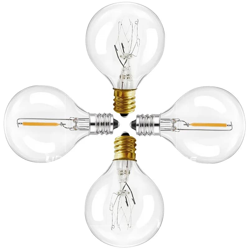 1PCS 5PCS 10PCS 15PCS 25PCS LED G40 Lampada al tungsteno Lampadina LED E12 1W 5W 220V 110V Stringa di luce esterna