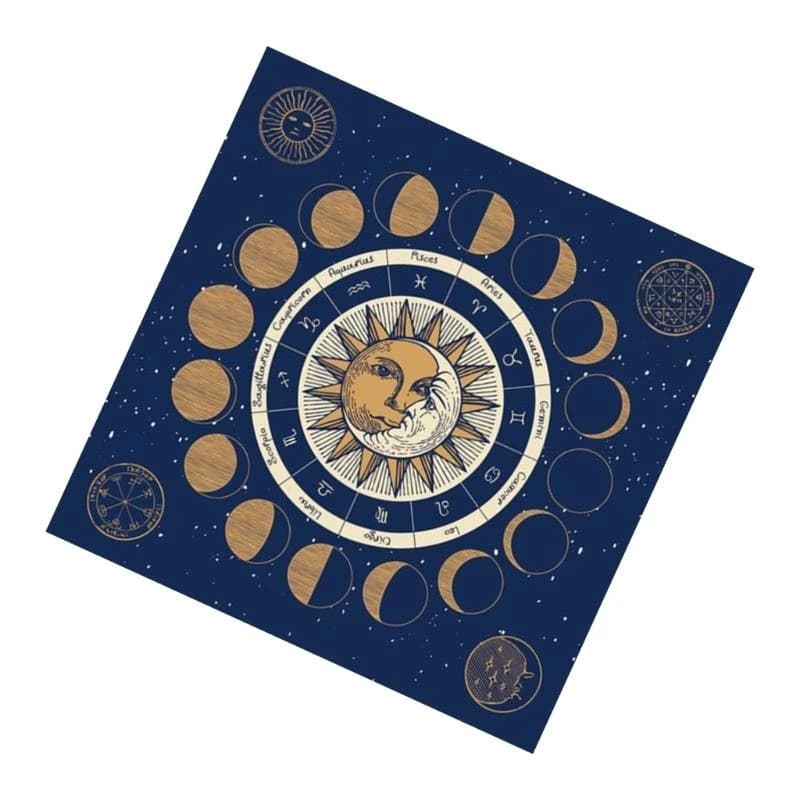 M5TC Tarocchi Tovaglia Multifunzione Divinazioni Tovaglia 50x50/60x60/75x75cm Gioco da tavolo Oracoli Carta Pad Tappetino