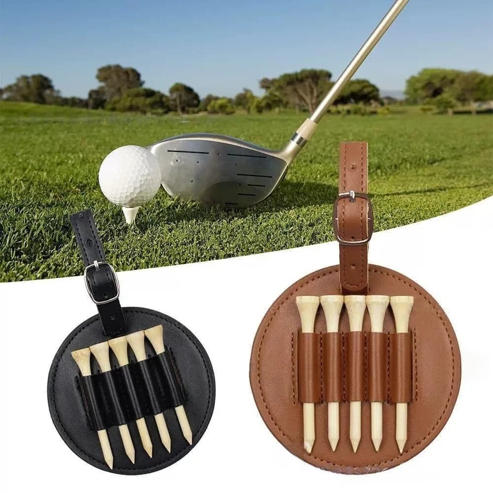 Outdoor Portable PU Leather Golf Ball Nail Protective Cover Golf Tees Holder Storage Bag Can Be Hung on Belt Backpack Carrier