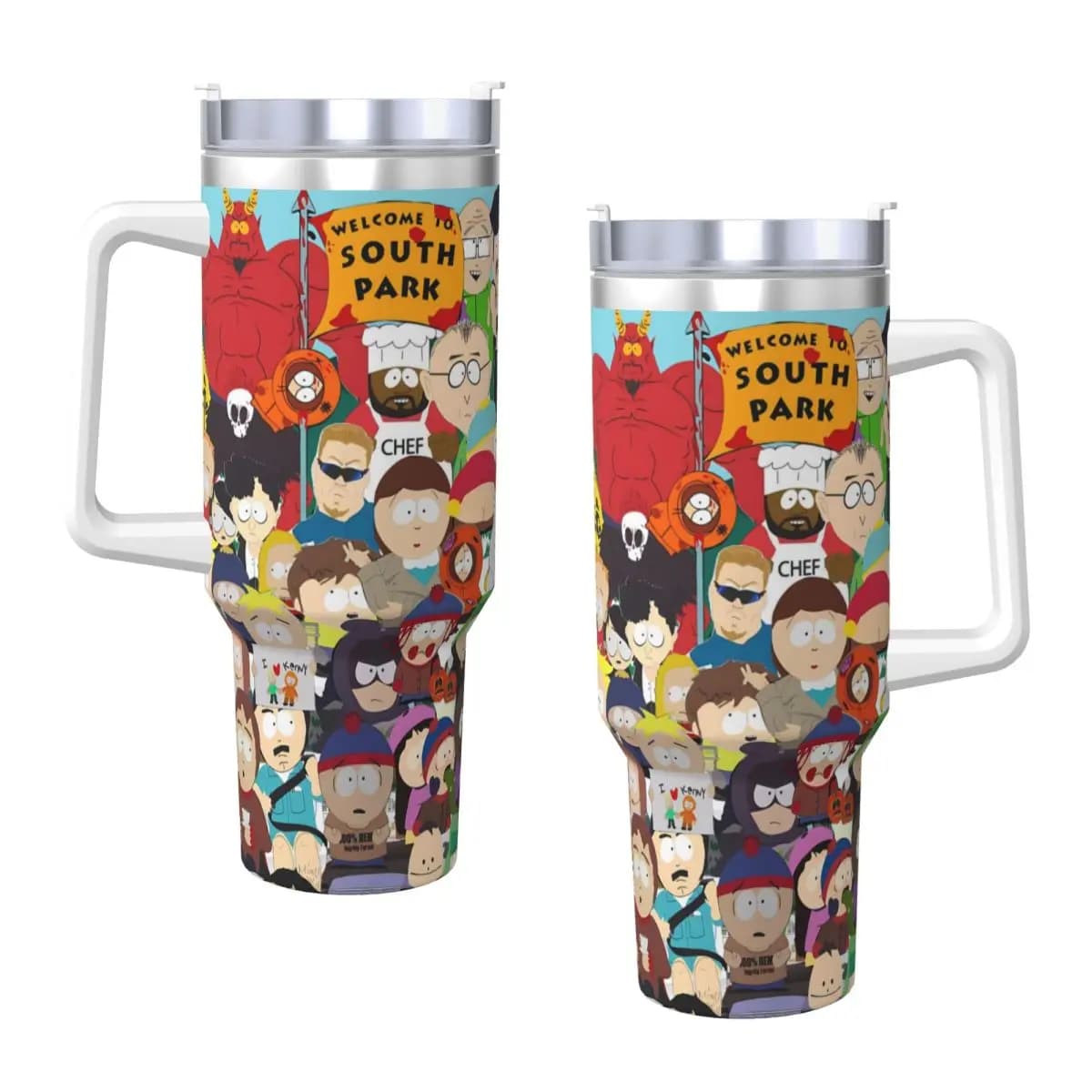 Bicchiere in acciaio inossidabile SOUTHPARK Bienvenuto a Southpark Tazze termiche Tazze per bevande fredde a tenuta stagna Bottiglia d'acqua di design da campeggio
