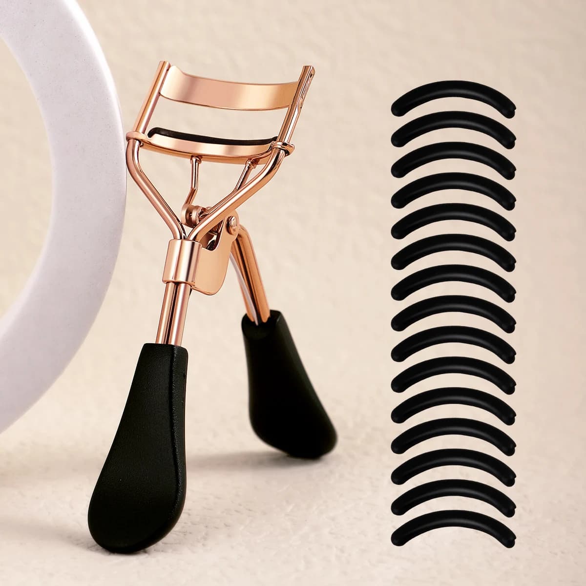 Portable Folder with 15 silicone bearings and stainless steel fold, used for eyelash extension and tools for curling