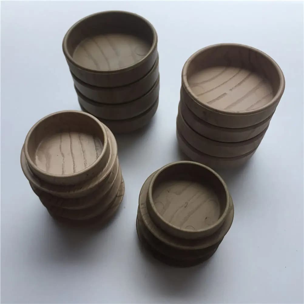 4 Pezzi Coprigambe per Mobili Effetto Legno, Protezioni per Gambe di Sedie, Tappi in Plastica per Tavoli e Sedie, Cuscinetti per Pavimenti, Coprigambe per Mobili