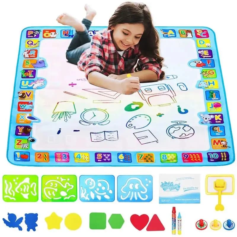 Coolplay Tappetino da disegno magico ad acqua Tappetino da colorare con penne magiche Giocattoli Montessori Tavolo da pittura Giocattoli educativi per bambini