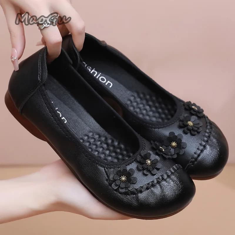 Comode scarpe basse antiscivolo per donna Suola morbida Mocassini da donna anziane Primavera Autunno Mamma Nonna Scarpe casual Slip on