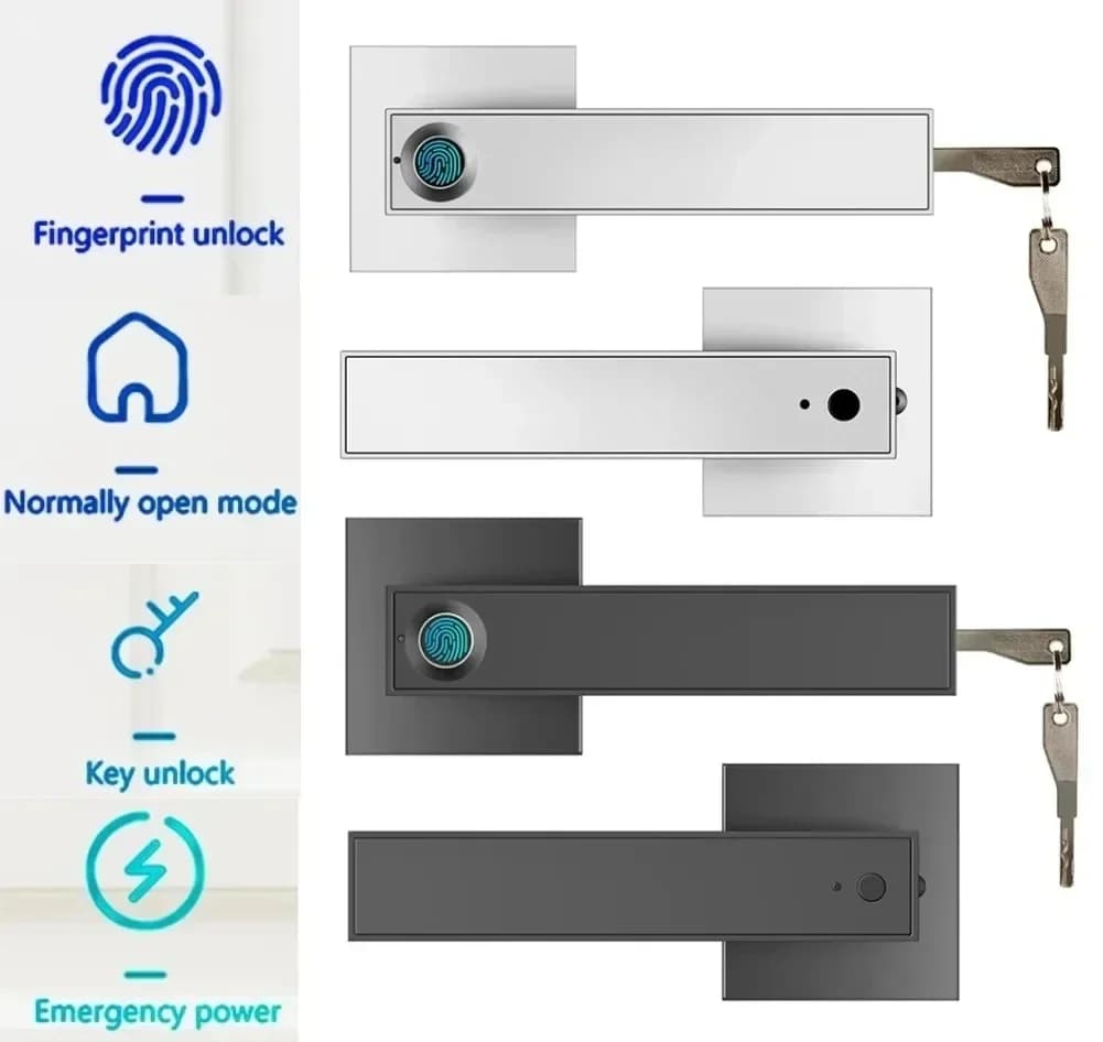 New Smart Door Lock With Bluetooth-compatible Tuya APP Digital Electronic Lock Smart Home Wooden Door Lock Biometric Fingerprint