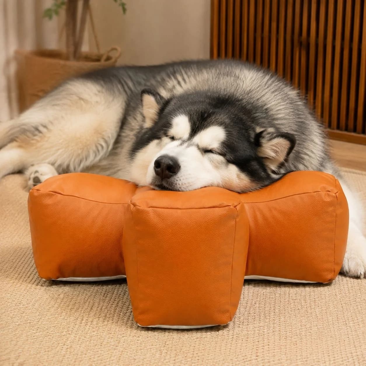 Cross-Shape Pet Rest Pillow Soft PU Leather Neck Support Cushion for Small Medium Large Dogs Cats Sleeping Comfort