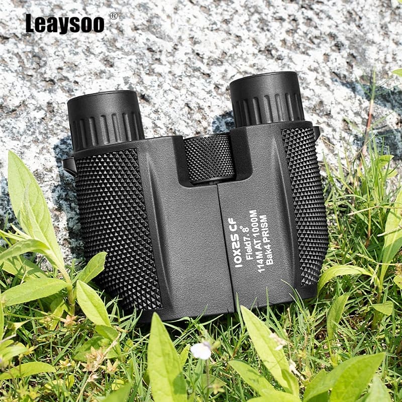 Binocolo Compatto 10x25 Portatile per Esterni a Lunga Portata con Sistema di Messa a Fuoco Centrale, Rivestimento FMC e Sistema a Prisma di Porro