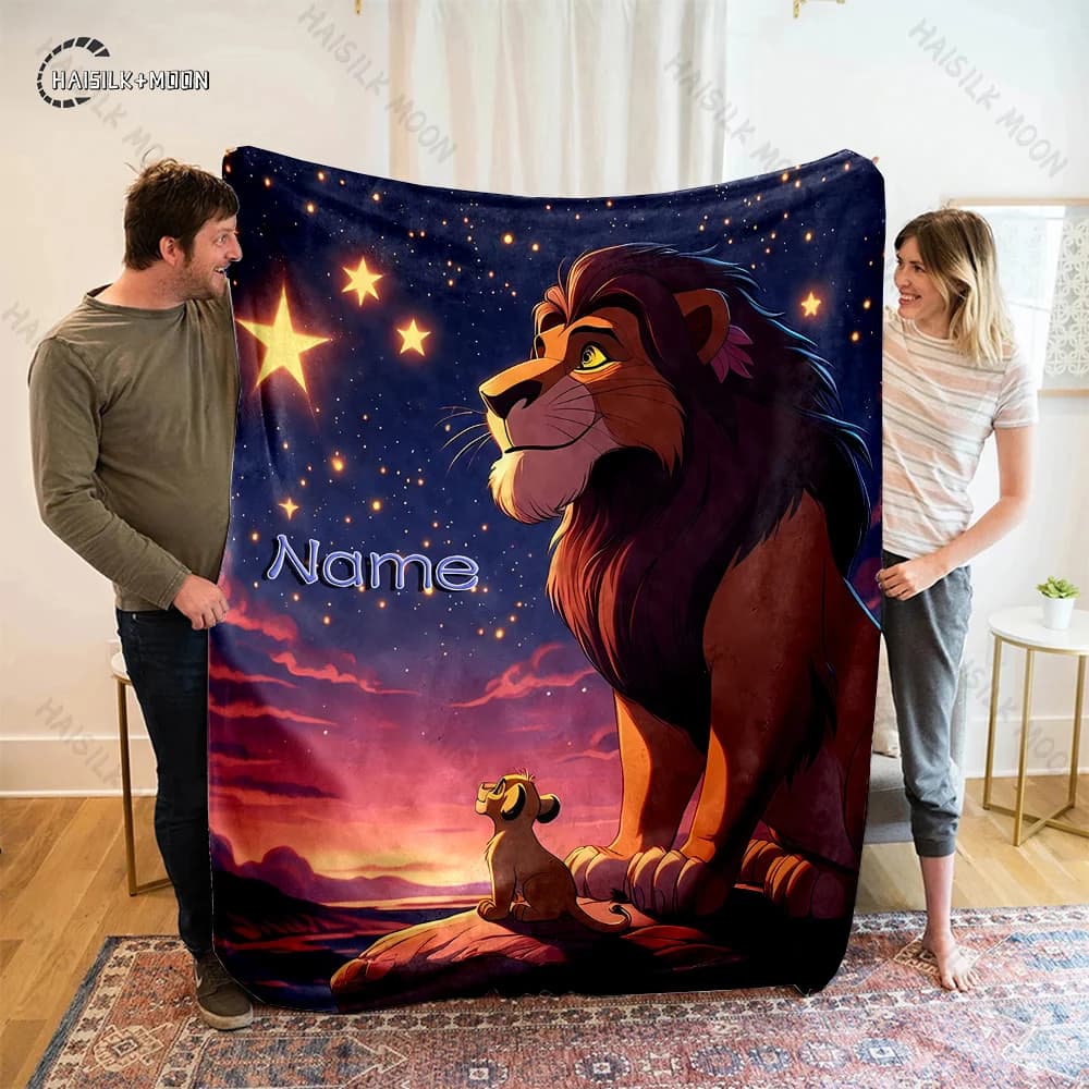 Coperte personalizzate con nome personalizzato in 6 misure con Il Re Leone, coperte calde per adulti e bambini, per la casa, il divano, il soggiorno, regali per le vacanze