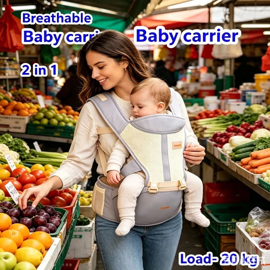 0-24 Months Newborn Toddler Multi-use Before After Kangaroo Bag Baby Carrier Ergonomic Infant Multifunctional Waist Breathable
