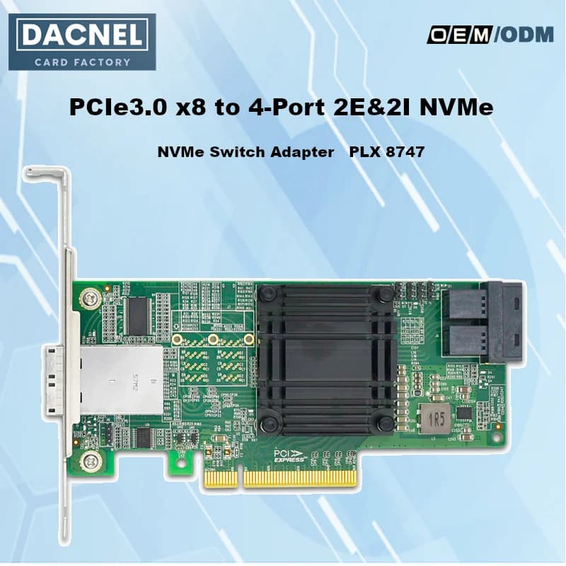 Scheda adattatore PLX8725 PCIe3.0 X8 Supporto SSD NVMe U.2 NVMe esterno a 2 porte interne per aggiornamento computer desktop