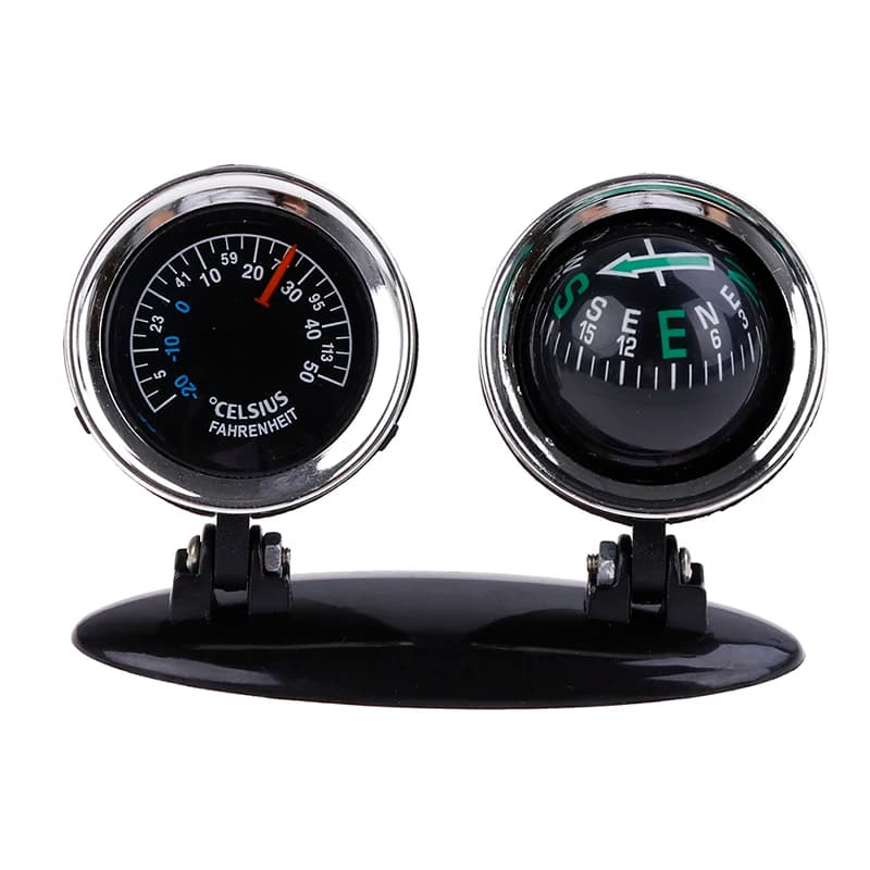 Bussola e Termometro 2 in 1 per Auto, Ornamento da Cruscotto con Indicatore di Direzione