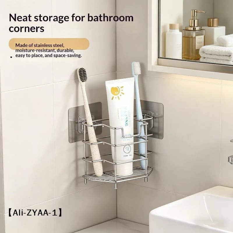 【A】201 Stainless Steel Electric Toothbrush Holder Household Bathroom Toilet Storage Rack For Toothpaste And Razor