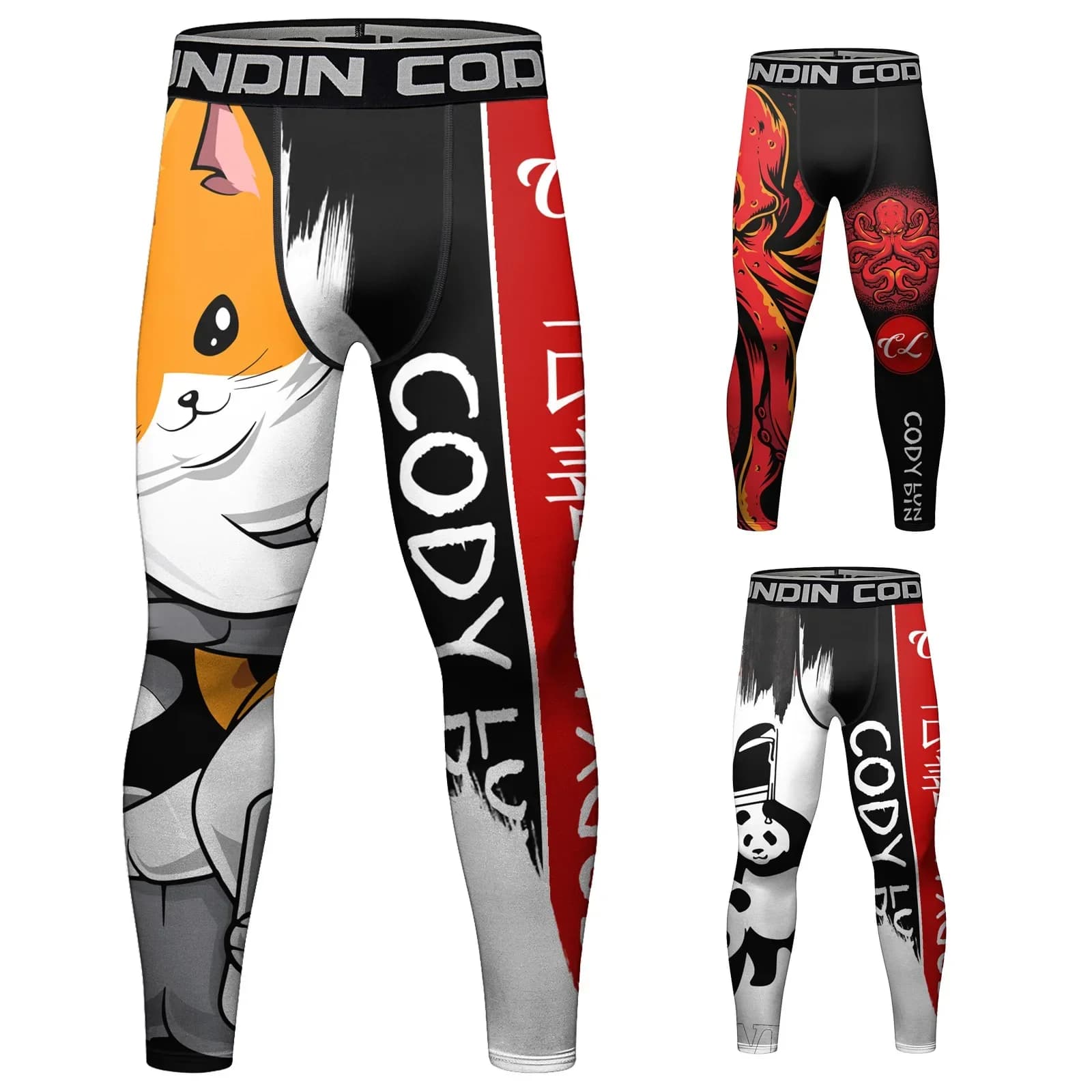 Leggings Sportivi da Uomo a Compressione per Palestra, Pantaloni da Corsa ad Asciugatura Rapida, Pantaloni da Basket, MMA, Jogging, Fitness e Allenamento