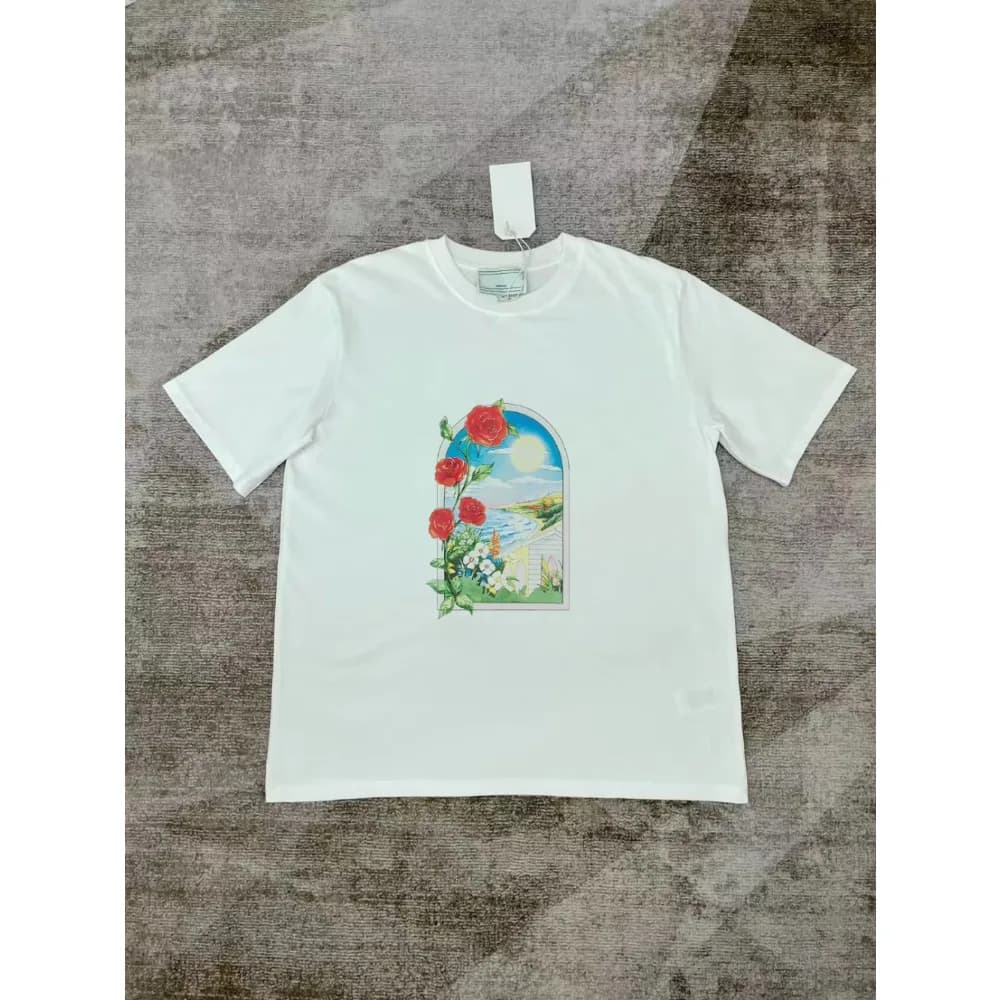 Top Grade 1_1 Casinoblank Morocco Rose Gate Printed Women Men Unisex T Shirts Tees Oversize Men Cotton Graphic T Shirts