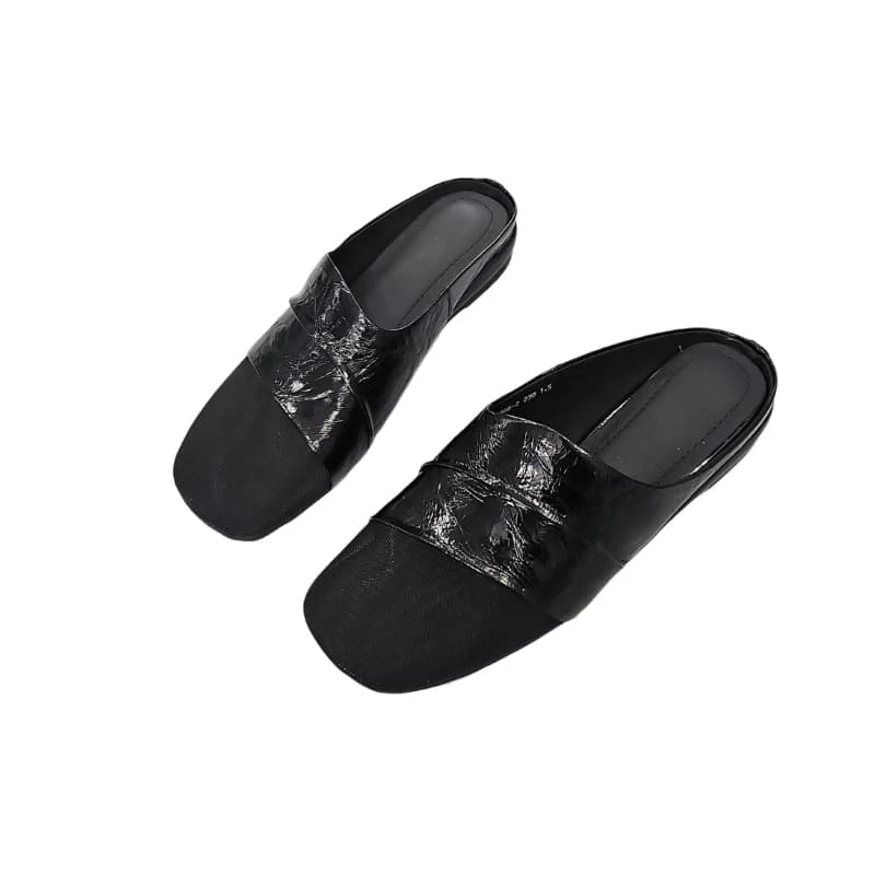 Soft and Comfortable Mules for Women All Day Wear Chic Square Toe Mules for Women Office Comfort Slippers with Anti-SkidAH1504