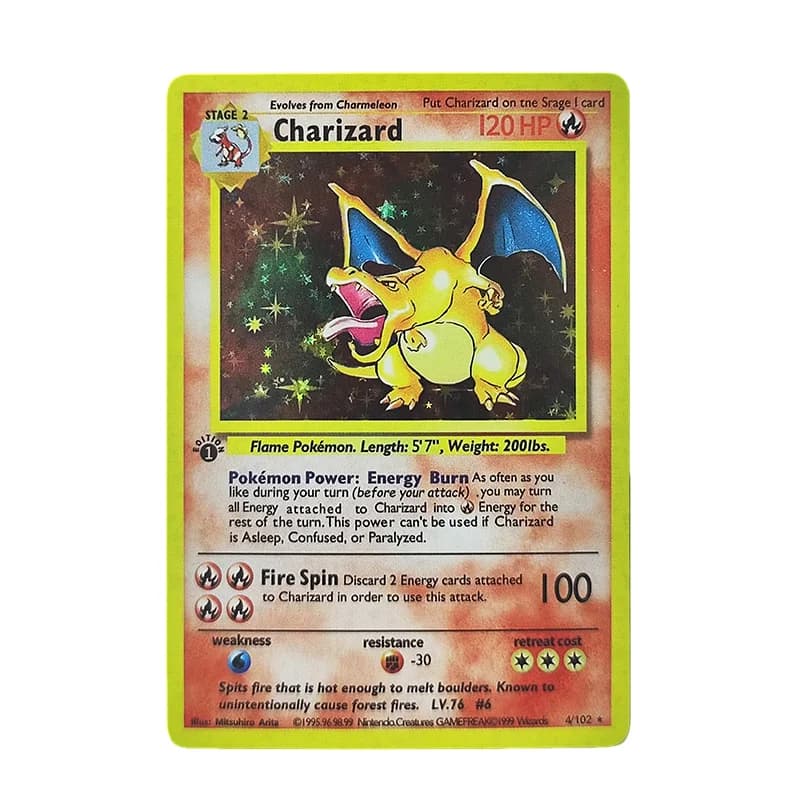 Carte da Collezione Proxy POKEMON in Inglese, Prima Edizione, Charizard, Blastoise, Venusaur, Mewtwo, Holo PTCG