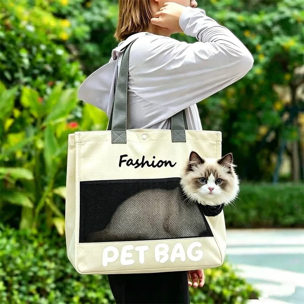 Lightweight Soft Breathable Pet Carrier Bag Large Capacity Comfortable Pet Tote Bag Convenient Mesh Cats Carrying Case Camping