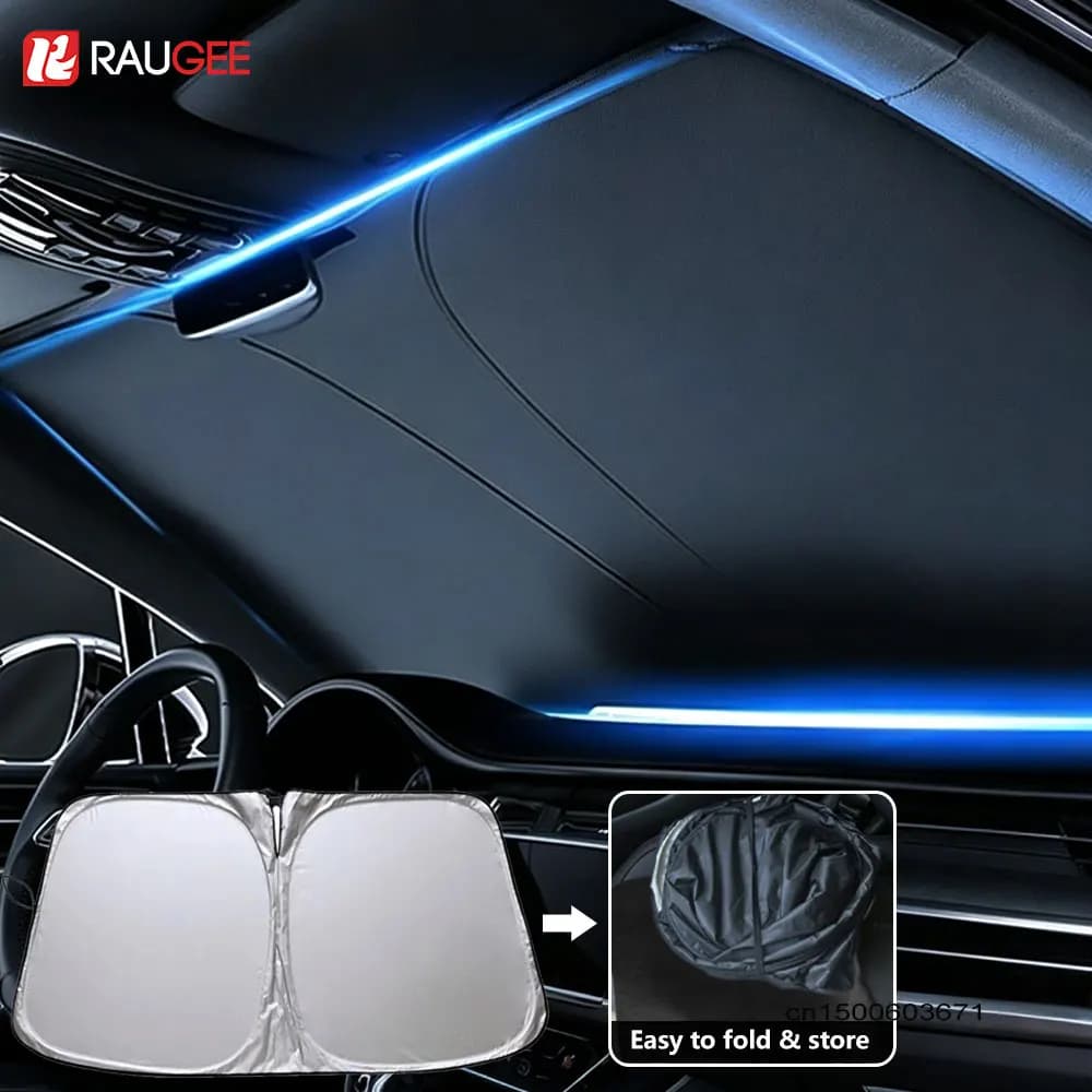 Parasole Pieghevole per Parabrezza Auto, Copertura Parasole per Finestrino Anteriore con Borsa Portaoggetti per Protezione Solare