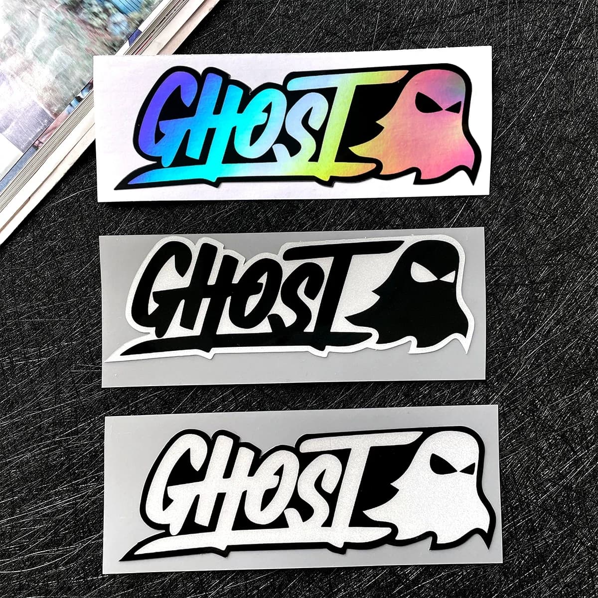 Adesivi per moto fantasma a tema Halloween Accessori per decalcomanie in vinile riflettenti impermeabili per casco serbatoio carburante per auto, per Honda Yamaha