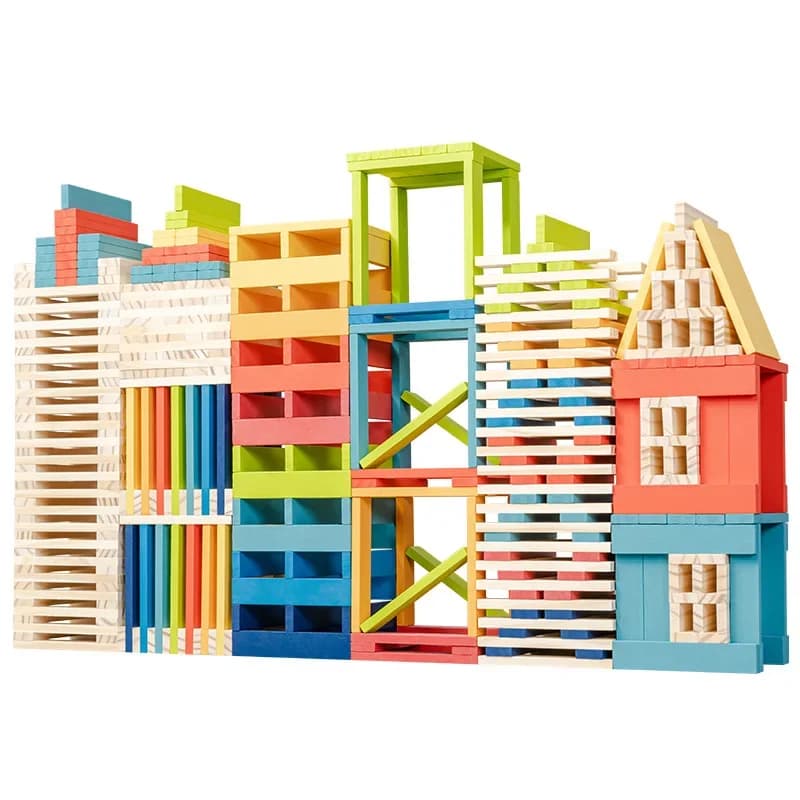 Giocattoli per bambini Building Block Bambini assemblare strisce di legno Costruisci giocattoli di architettura in legno m