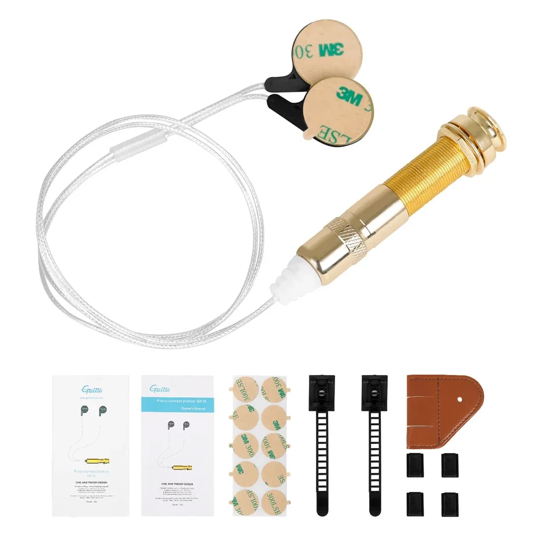 GGP-03 Pickup adesivi per chitarra con microfono a contatto piezoelettrico per chitarra acustica Ukulele violino - Parti e accessori per strumenti