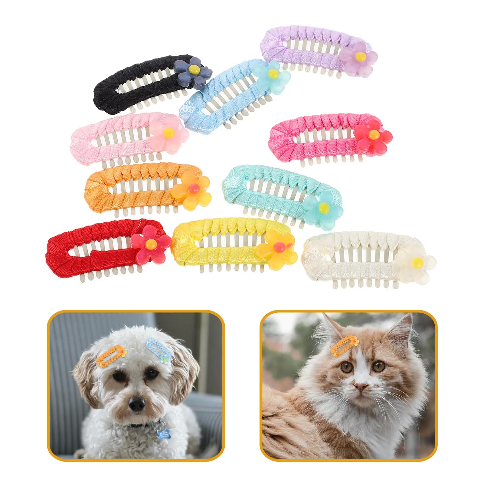 10 Pezzi Fermagli per Capelli per Animali Domestici, Graziose Mollette per Cani, Accessori per Capelli per Gatti, Fermagli per Cuccioli, Piccoli Fermagli per Toelettatura Cani per Feste, Foto e Uso Quotidiano