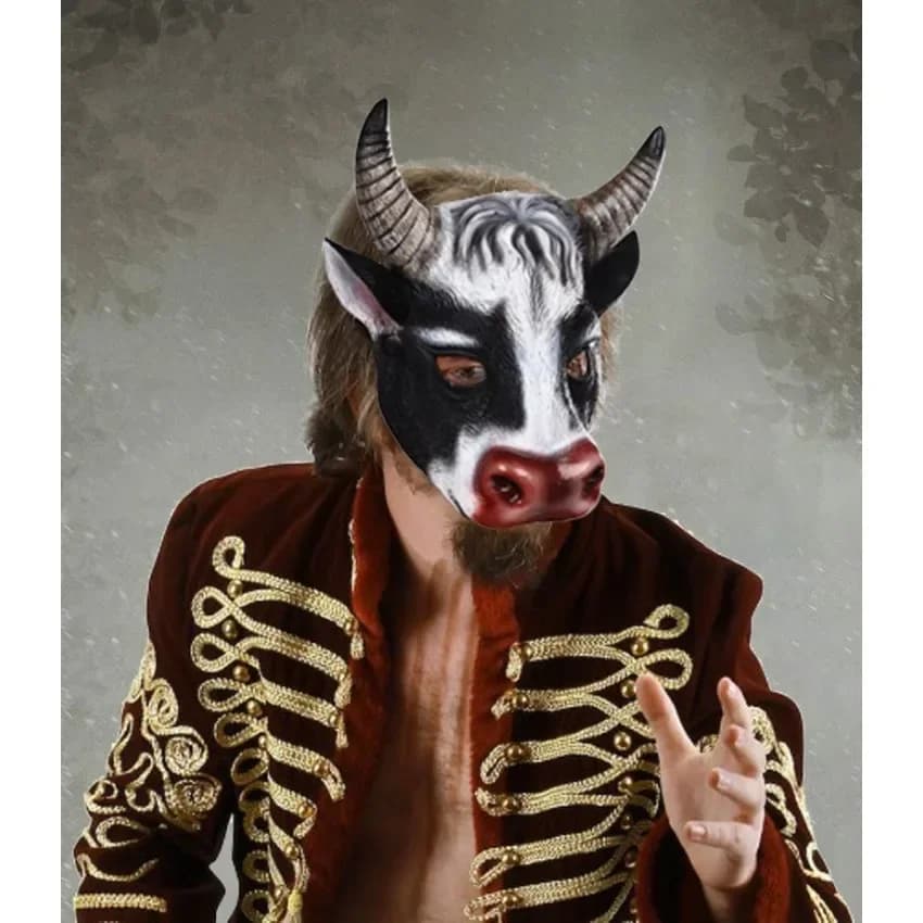 PU Foam 3D Realistic Animal Cow Head Mask Carnival Easter Party Performance Prop Half Face Halloween Mask Cosplay Mask