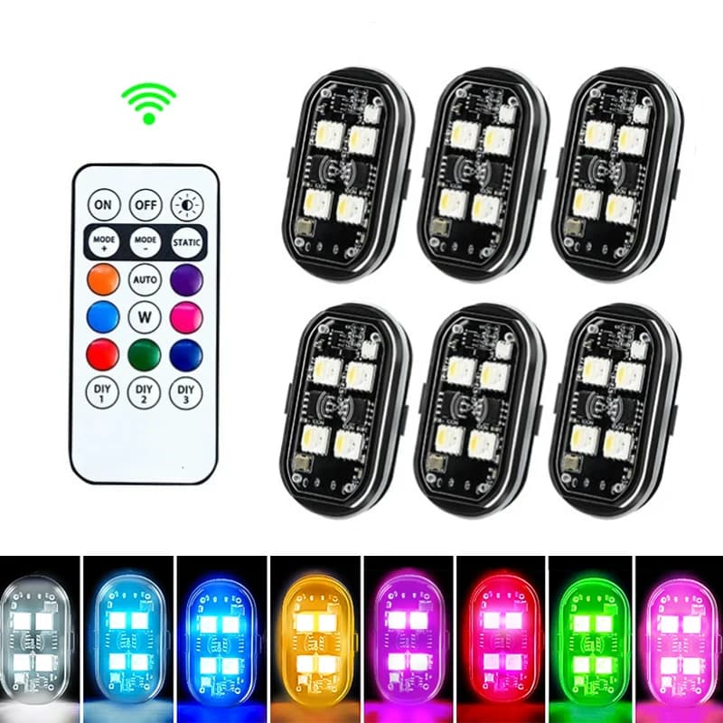 Warning lights for helicopters for wireless light aircraft RGB LED strobe lights LED flash motorcycle lights with USB charging