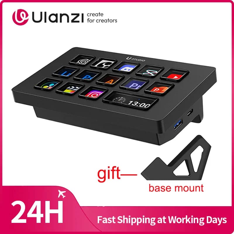 Ulanzi D200H Deck Dock Controller di streaming per ufficio alimentato da AI per luce di riempimento del computer per sala di trasmissione in diretta intelligente